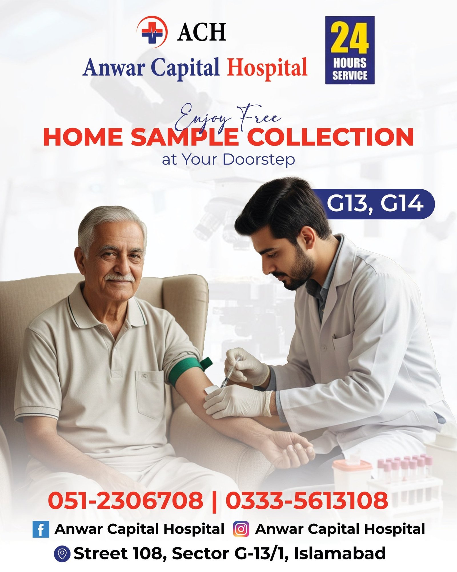 ACH Home Sample Collection in G13 G14 Islamabad